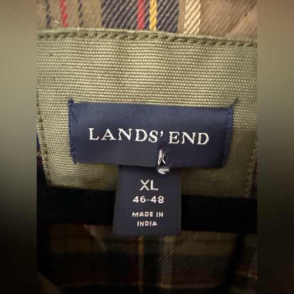 Lands End Chore Barn Jacket Men XL 46-48 Green Corduroy Workwear Flannel Lined - Picture 3 of 12